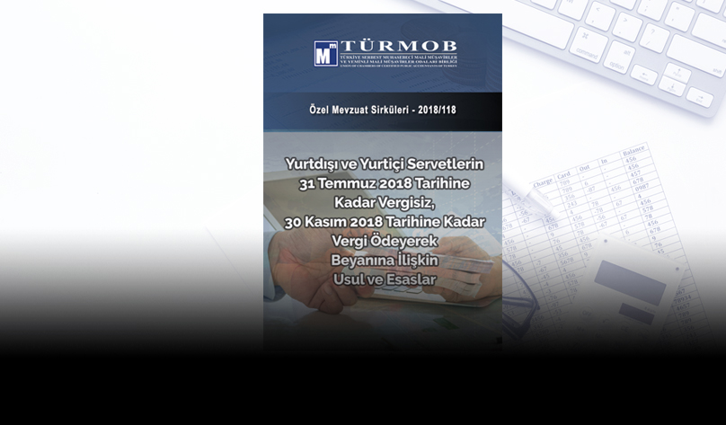 Özel Sirküler: Yurtdışı ve Yurtiçi Servetlerin 31 Temmuz 2018 Tarihine Kadar Vergisiz, 30 Kasım 2018 Tarihine Kadar Vergi Ödeyerek Beyanına İlişkin Usul ve Esaslar