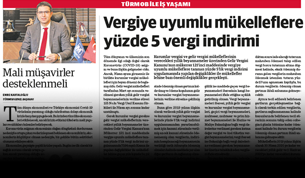 Mali Müşavirler Desteklenmeli